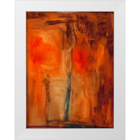 Orange Glow White Modern Wood Framed Art Print by Oppenheimer, Michelle