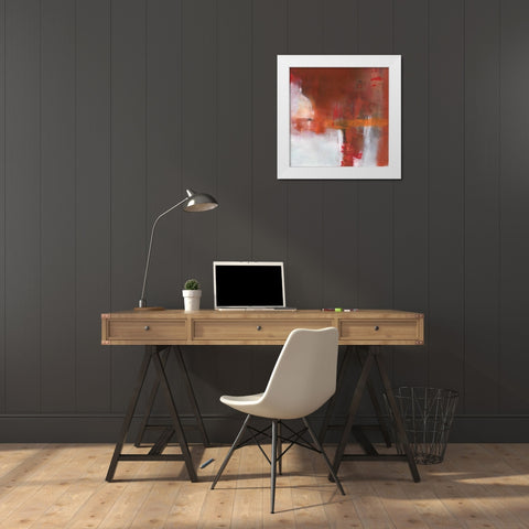 Crimson White Modern Wood Framed Art Print by Oppenheimer, Michelle