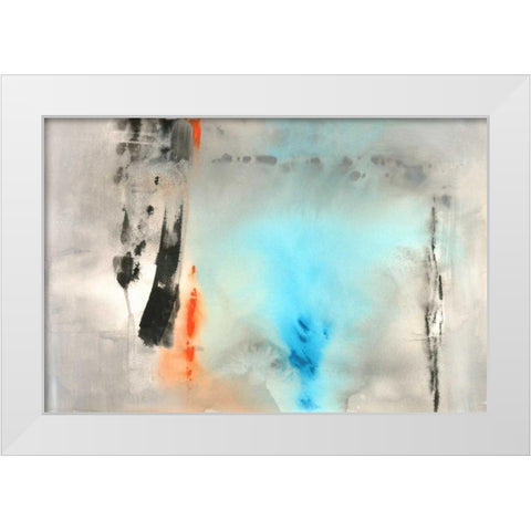 Dusky Turquoise White Modern Wood Framed Art Print by Oppenheimer, Michelle
