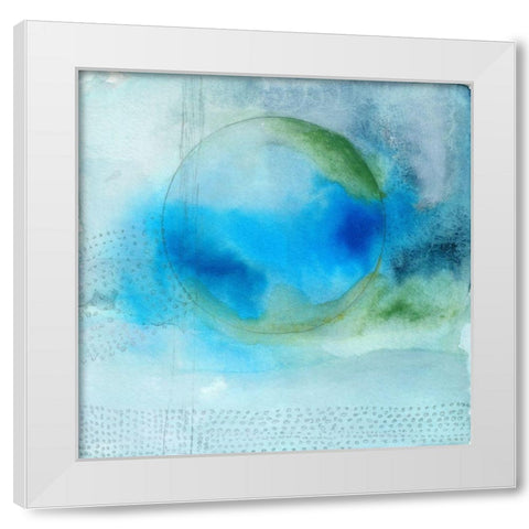 Aqua Sphere White Modern Wood Framed Art Print by Oppenheimer, Michelle