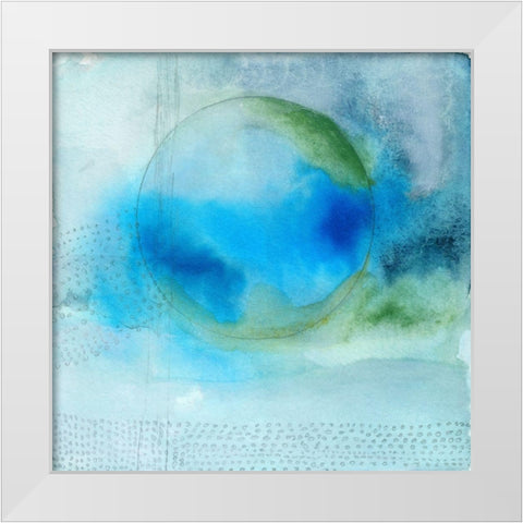 Aqua Sphere White Modern Wood Framed Art Print by Oppenheimer, Michelle