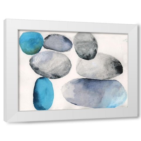 Stones II White Modern Wood Framed Art Print by Oppenheimer, Michelle