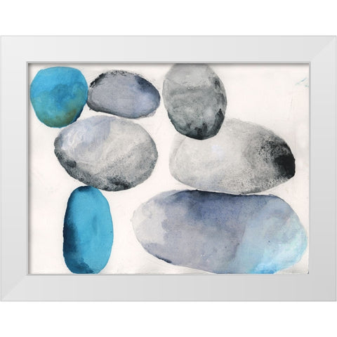 Stones II White Modern Wood Framed Art Print by Oppenheimer, Michelle