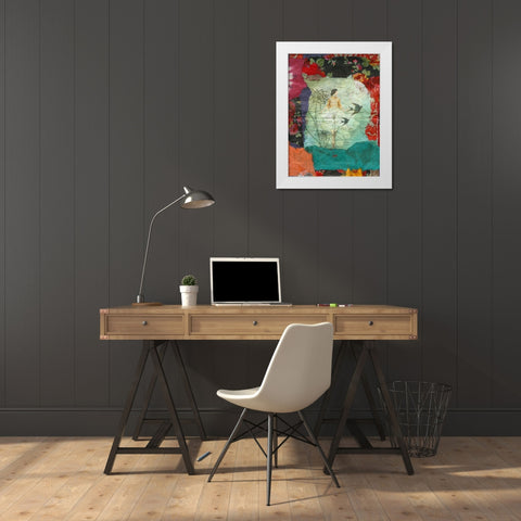 Carmen White Modern Wood Framed Art Print by Oppenheimer, Michelle