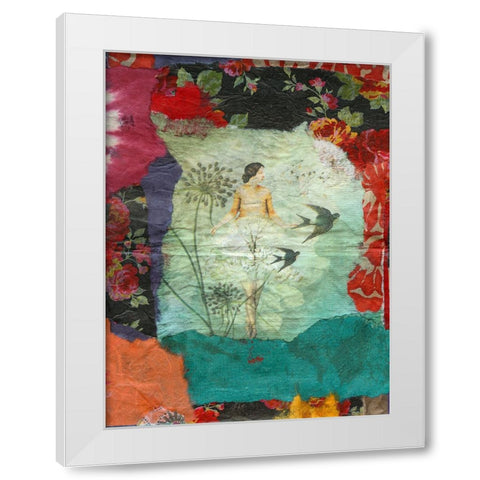 Carmen White Modern Wood Framed Art Print by Oppenheimer, Michelle