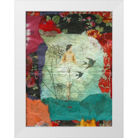 Carmen White Modern Wood Framed Art Print by Oppenheimer, Michelle