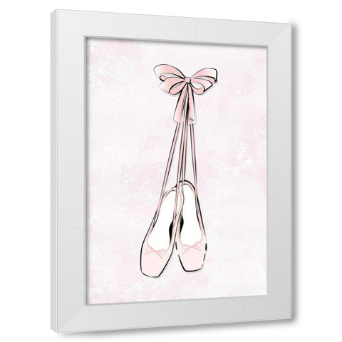 Ballet Shoes White Modern Wood Framed Art Print by Pavlova, Martina