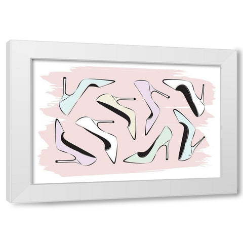 Best Heels White Modern Wood Framed Art Print by Pavlova, Martina
