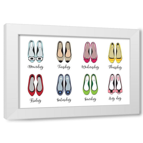 Shoe Week White Modern Wood Framed Art Print by Pavlova, Martina