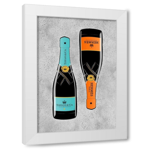 Champagne I White Modern Wood Framed Art Print by Pavlova, Martina
