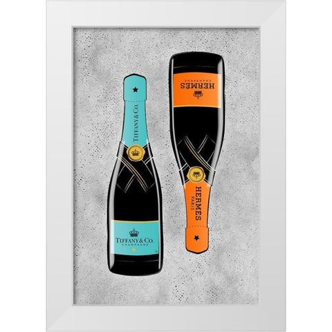 Champagne I White Modern Wood Framed Art Print by Pavlova, Martina