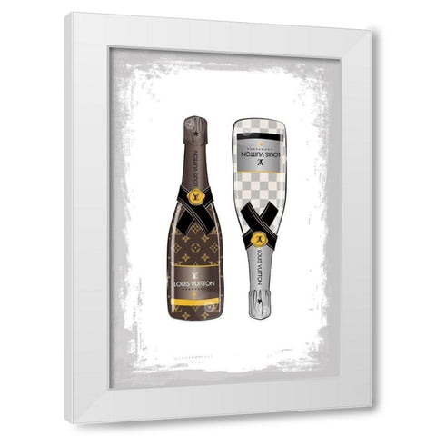 Champagne III White Modern Wood Framed Art Print by Pavlova, Martina