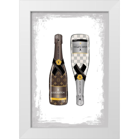 Champagne III White Modern Wood Framed Art Print by Pavlova, Martina