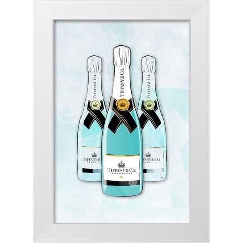 Champagne V White Modern Wood Framed Art Print by Pavlova, Martina