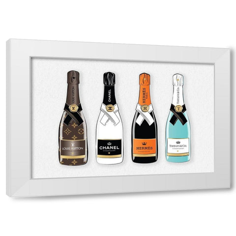 Champagne VI White Modern Wood Framed Art Print by Pavlova, Martina