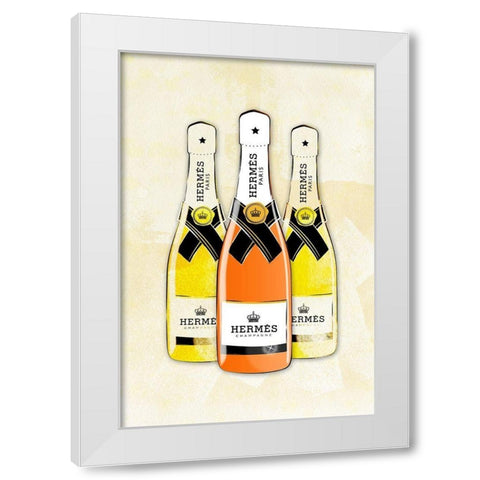 Champagne VII White Modern Wood Framed Art Print by Pavlova, Martina