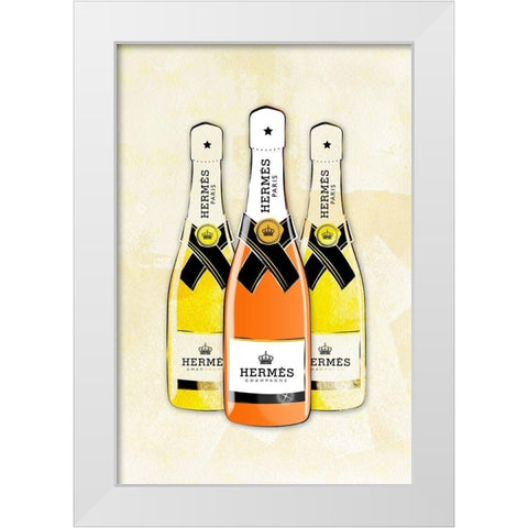 Champagne VII White Modern Wood Framed Art Print by Pavlova, Martina
