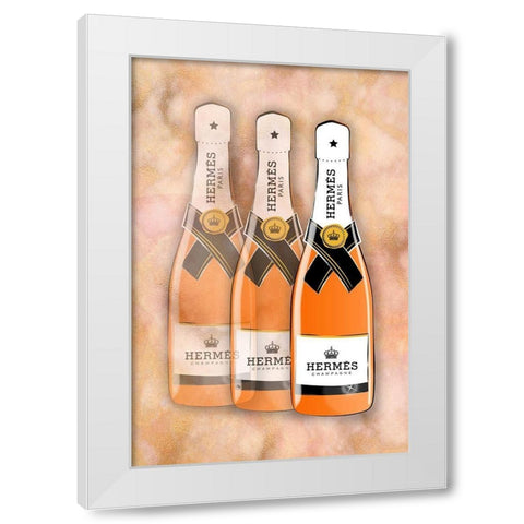 Champagne VIII White Modern Wood Framed Art Print by Pavlova, Martina