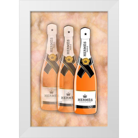 Champagne VIII White Modern Wood Framed Art Print by Pavlova, Martina