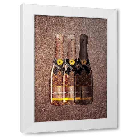 Champagne IX White Modern Wood Framed Art Print by Pavlova, Martina