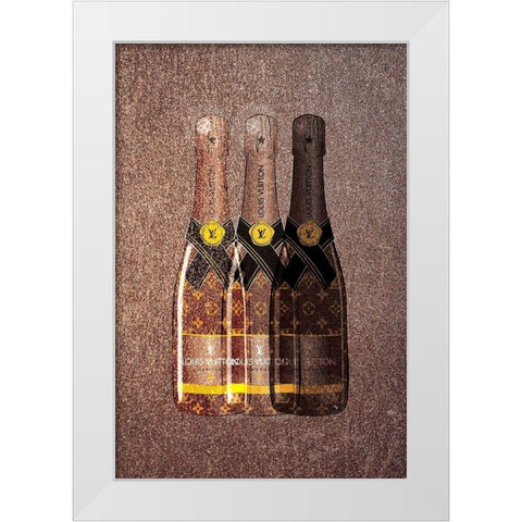 Champagne IX White Modern Wood Framed Art Print by Pavlova, Martina