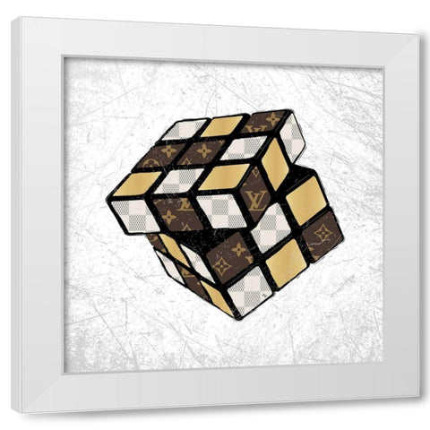 Cube White Modern Wood Framed Art Print by Pavlova, Martina