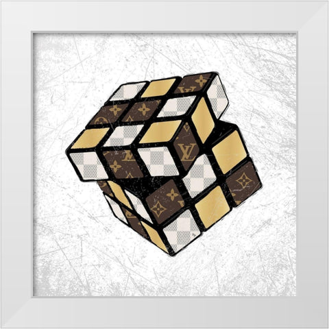Cube White Modern Wood Framed Art Print by Pavlova, Martina