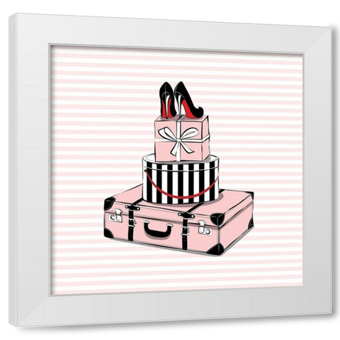 Stylish Travels White Modern Wood Framed Art Print by Pavlova, Martina