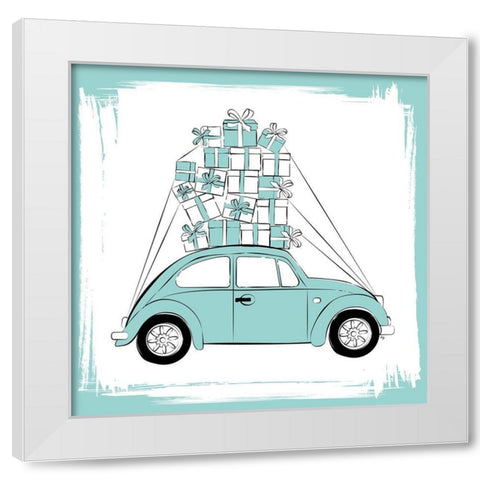 Diamond Car White Modern Wood Framed Art Print by Pavlova, Martina