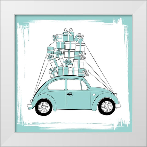 Diamond Car White Modern Wood Framed Art Print by Pavlova, Martina