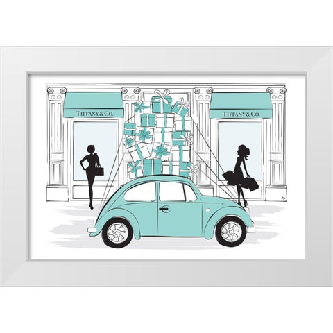 Shoping Car White Modern Wood Framed Art Print by Pavlova, Martina
