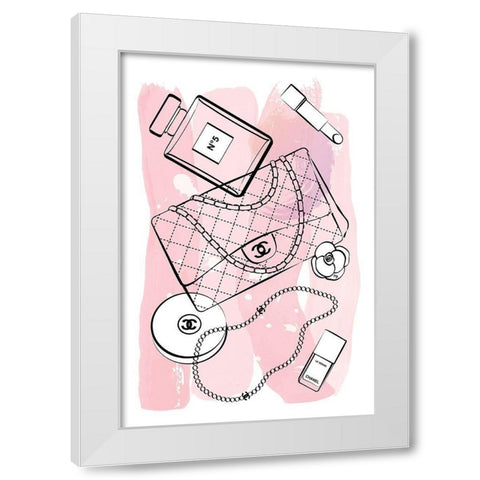 Pink White Modern Wood Framed Art Print by Pavlova, Martina