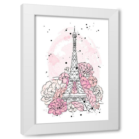 Peony Paris White Modern Wood Framed Art Print by Pavlova, Martina