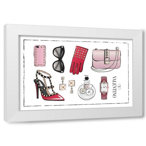 Accessories I White Modern Wood Framed Art Print by Pavlova, Martina