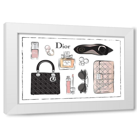Accessories III White Modern Wood Framed Art Print by Pavlova, Martina