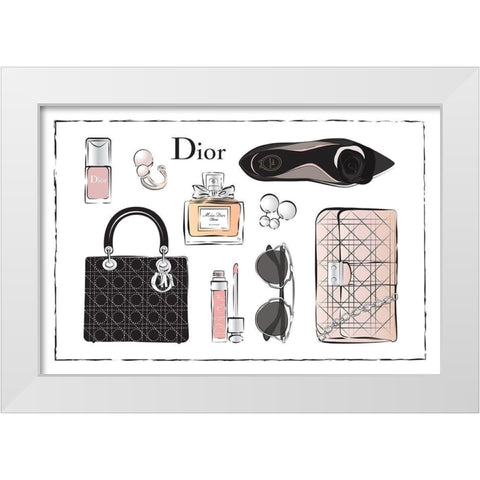 Accessories III White Modern Wood Framed Art Print by Pavlova, Martina