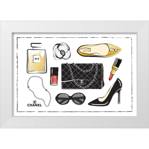 Accessories IV White Modern Wood Framed Art Print by Pavlova, Martina