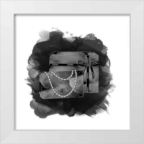 Black Bag White Modern Wood Framed Art Print by Pavlova, Martina