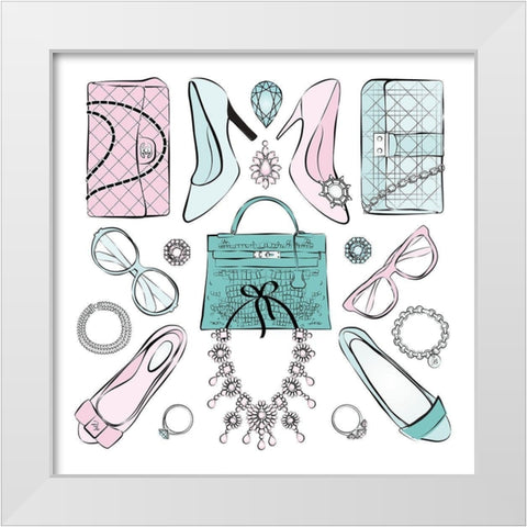 Kaleidoscope White Modern Wood Framed Art Print by Pavlova, Martina