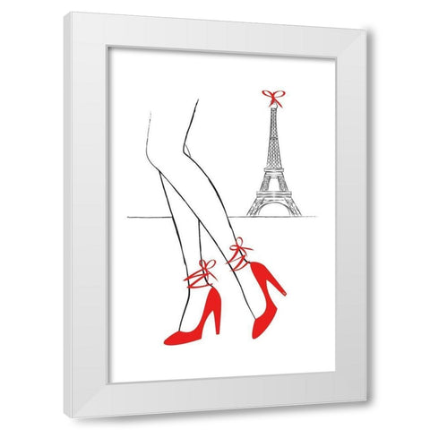 Walk In Paris White Modern Wood Framed Art Print by Pavlova, Martina