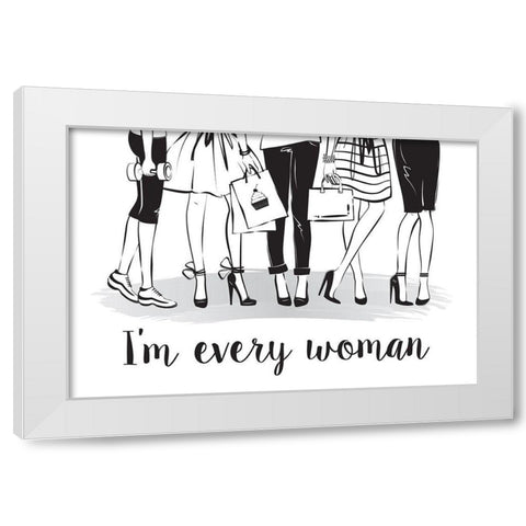 Every Woman White Modern Wood Framed Art Print by Pavlova, Martina