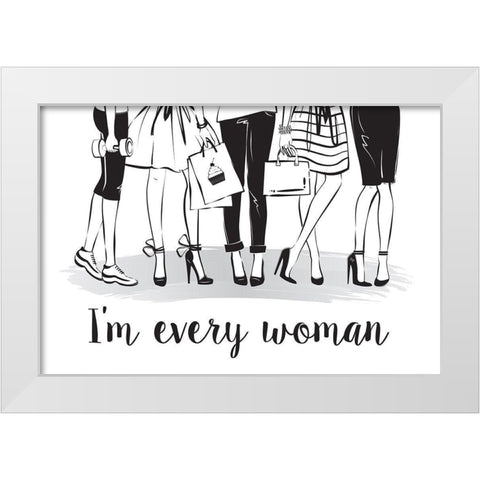 Every Woman White Modern Wood Framed Art Print by Pavlova, Martina