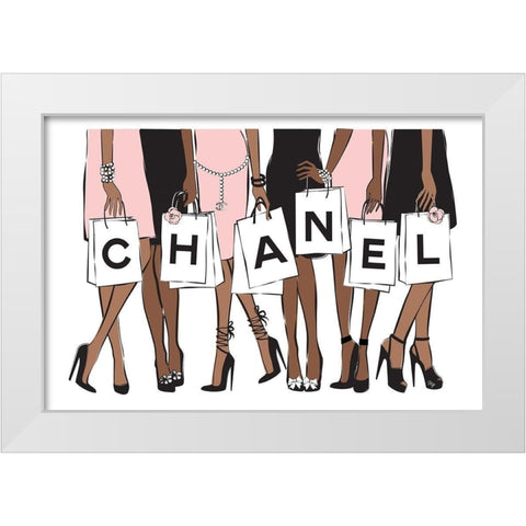 Shopping II White Modern Wood Framed Art Print by Pavlova, Martina