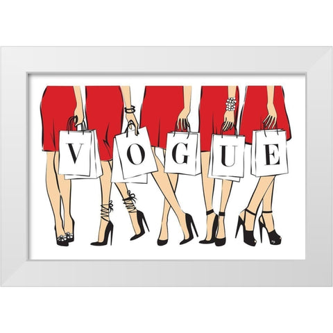 Shopping III White Modern Wood Framed Art Print by Pavlova, Martina
