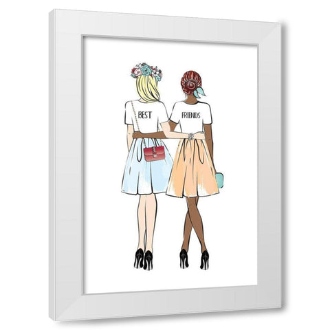 Girlfriends I White Modern Wood Framed Art Print by Pavlova, Martina