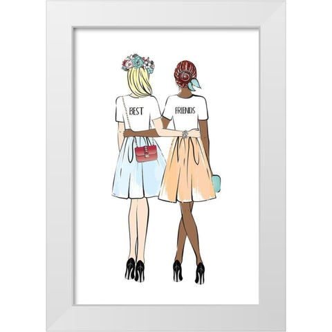 Girlfriends I White Modern Wood Framed Art Print by Pavlova, Martina