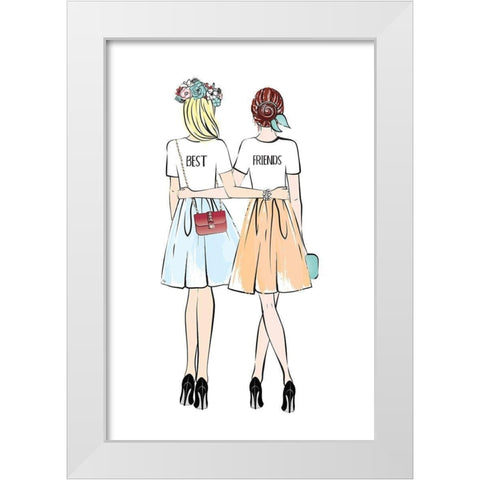 Girlfriends II White Modern Wood Framed Art Print by Pavlova, Martina