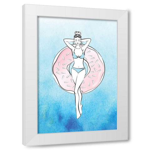 Donut Relax White Modern Wood Framed Art Print by Pavlova, Martina