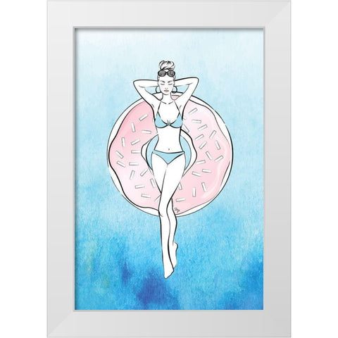 Donut Relax White Modern Wood Framed Art Print by Pavlova, Martina