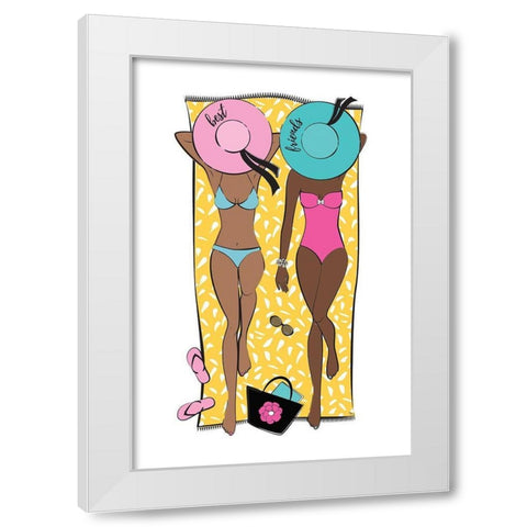 Summer Girls I White Modern Wood Framed Art Print by Pavlova, Martina